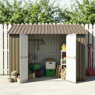 12x Paneles para Tejado de Acero Galvanizado, Chapas Perfiladas de Techo 7m², para Caseta de Herramientas, Cobertizo, Garaje, Exterior, 129x45cm, Marrón