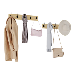 Porte manteau mural Memphis 5 patères - lot de 2