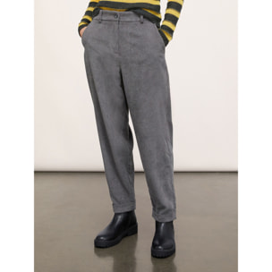 Motivi - Pantalón chinos de tejido de pana - Gris