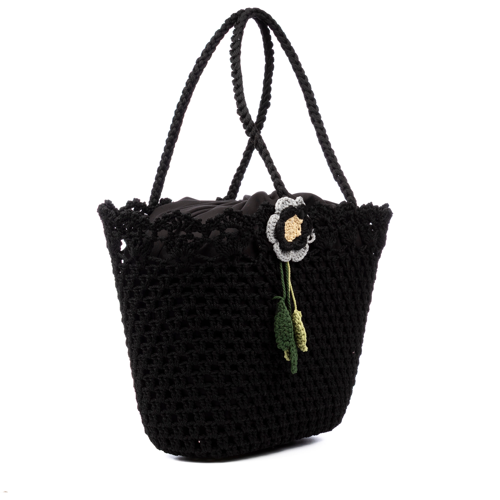 Zeccone bolso de hombro mujer. Fabricado en algodón, con borla decorativa.