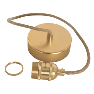 Suspension douille doré satiné - Doré