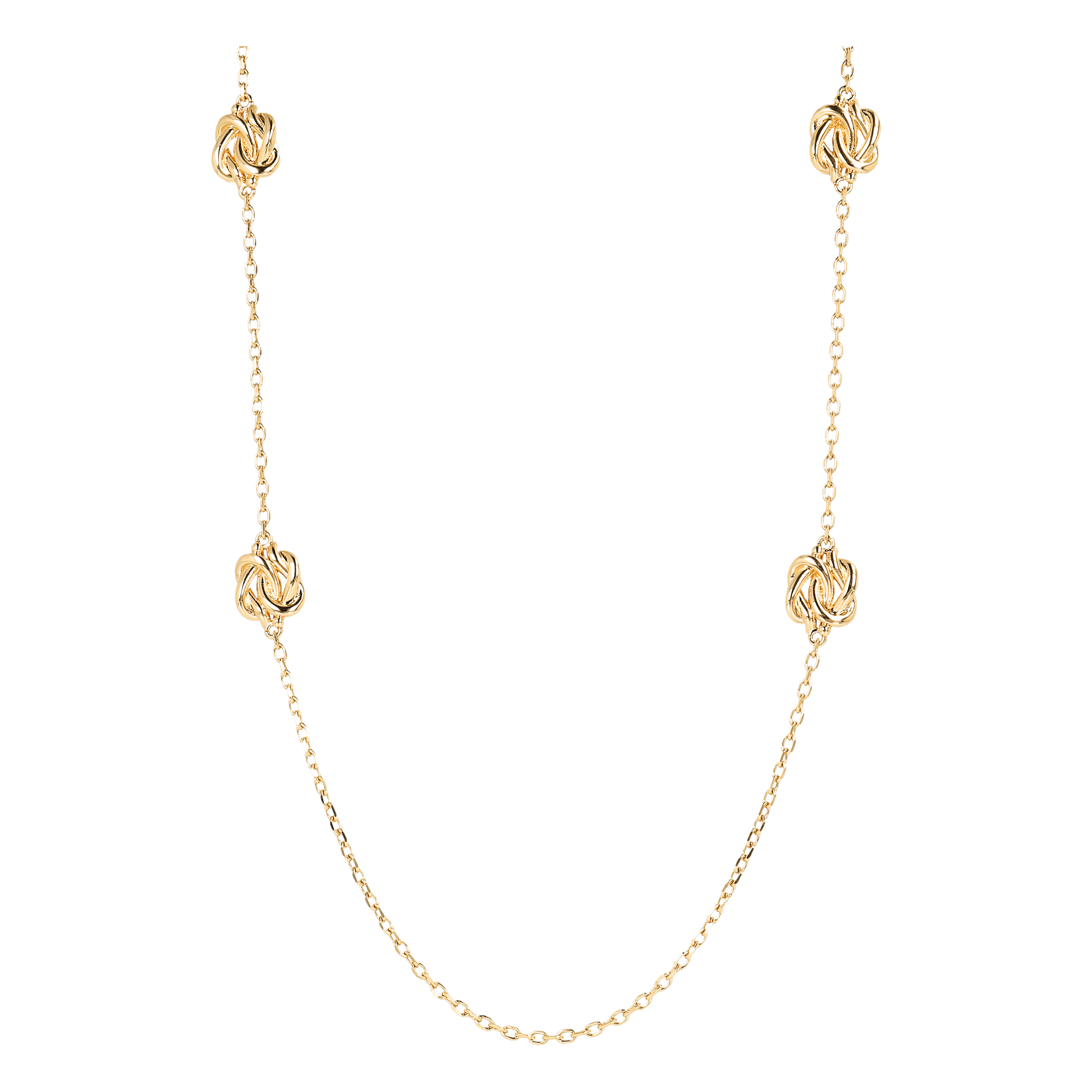 Collana Lunga Con Nodi in Golden Rosé Placcata Oro Giallo 18kt