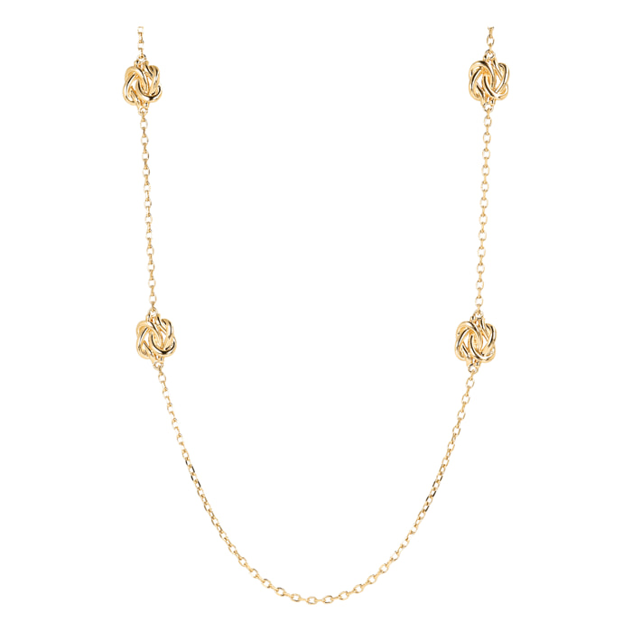 Collana Lunga Con Nodi in Golden Rosé Placcata Oro Giallo 18kt