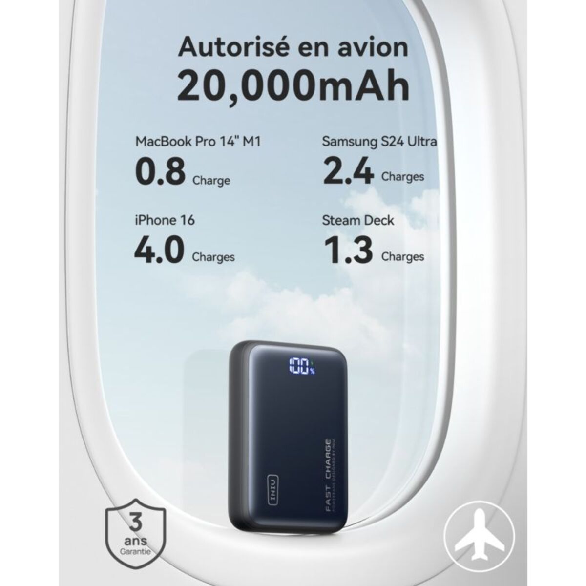 Batterie externe INIU 20000 mAh 65W Leopard Power