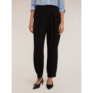 Motivi - Pantalones cargo de tejido fluido - Negro