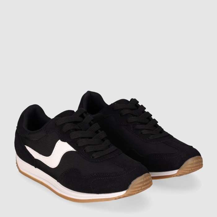 Deportivos de Tejido - Negro - Tacón: Bajo