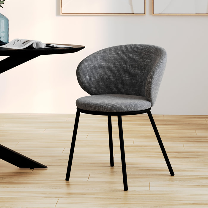 Chaise en tissu gris - Angèle