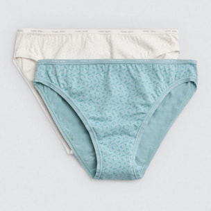 Confezione da 2 mini slip in morbido cotone stampato