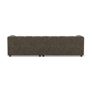 Curtis - canapé d'angle droit 4 places avec accoudoir en tissu texturé - Vert Olive