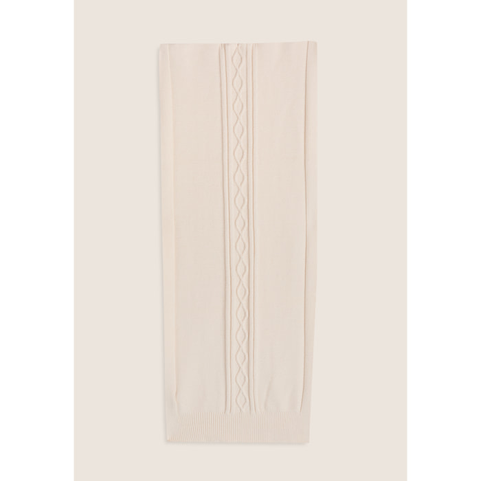 Sciarpa in maglia con treccia centrale decorativa