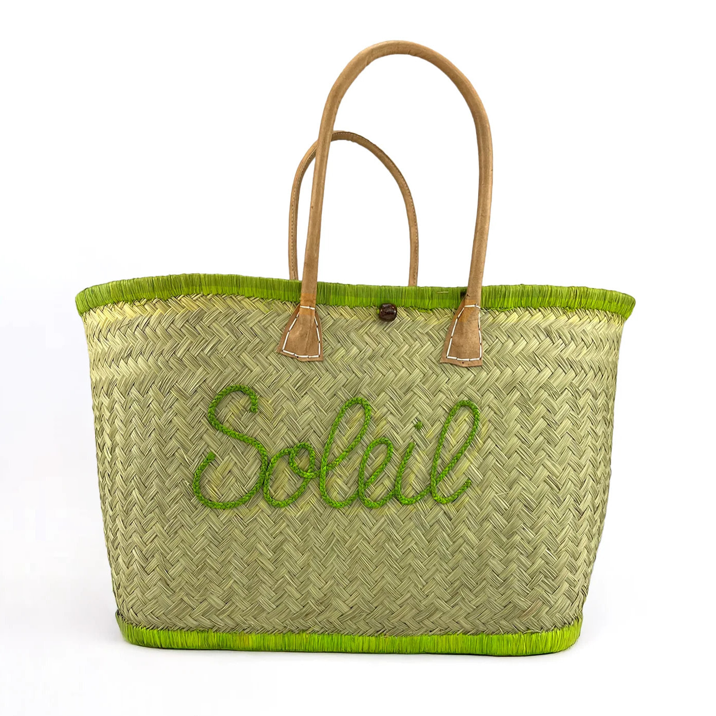 Panier artisanal de Madagascar - Soleil GM Vert anis