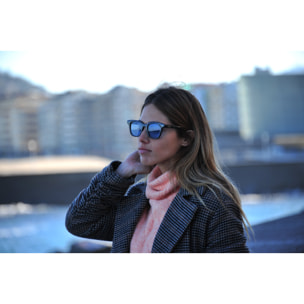 Gafas de sol PALO ALTO SAMUI - Negro brillante y bisagra de metal / De pc plana de color azul