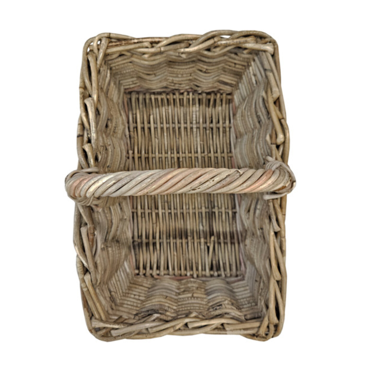 Panier rectangulaire avec grande anse H. 38 cm en kubu tressé - SIMON