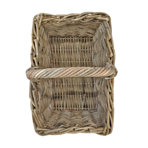 Panier rectangulaire avec grande anse H. 38 cm en kubu tressé - SIMON