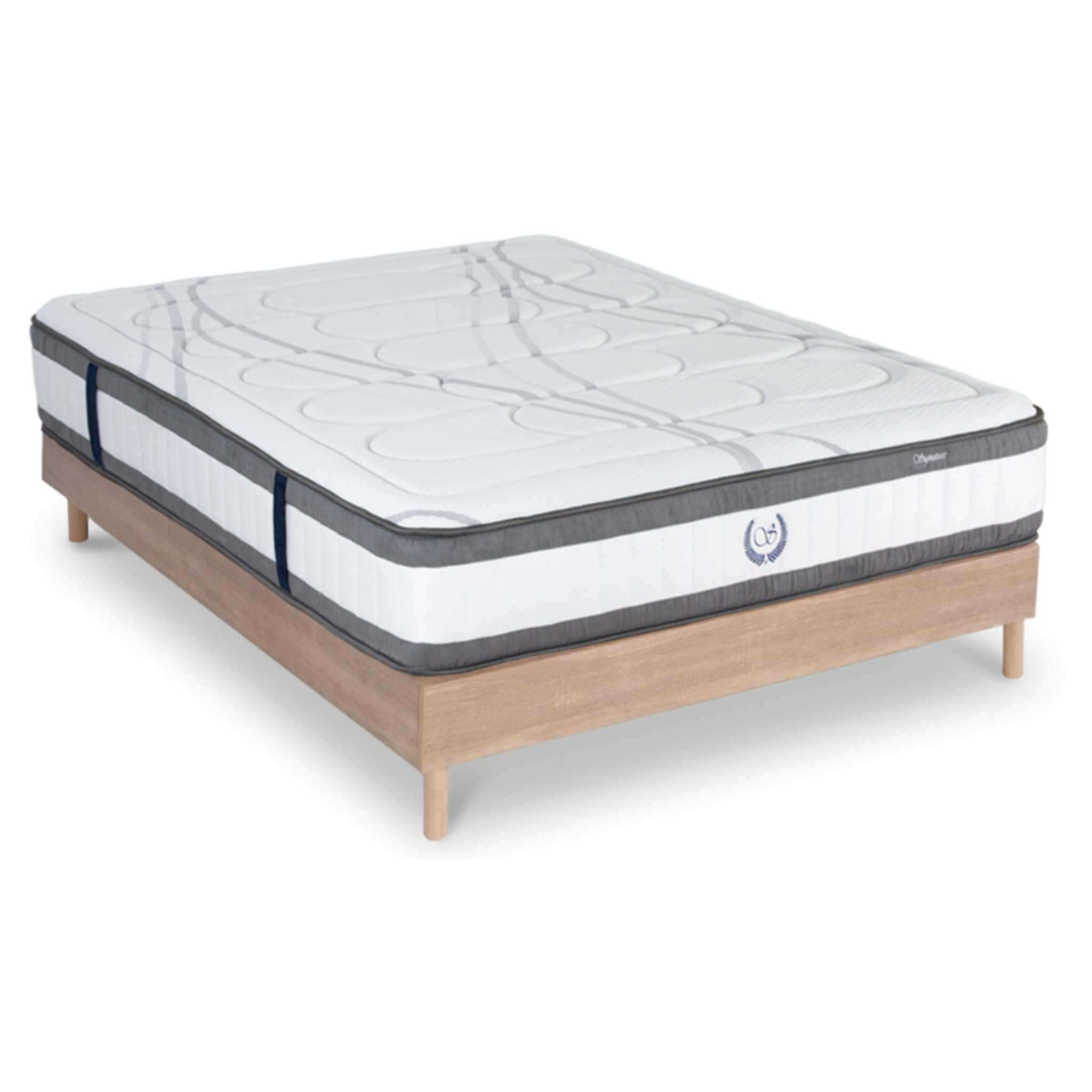 Ensemble Matelas Signature avec Sommier Couleur Bois