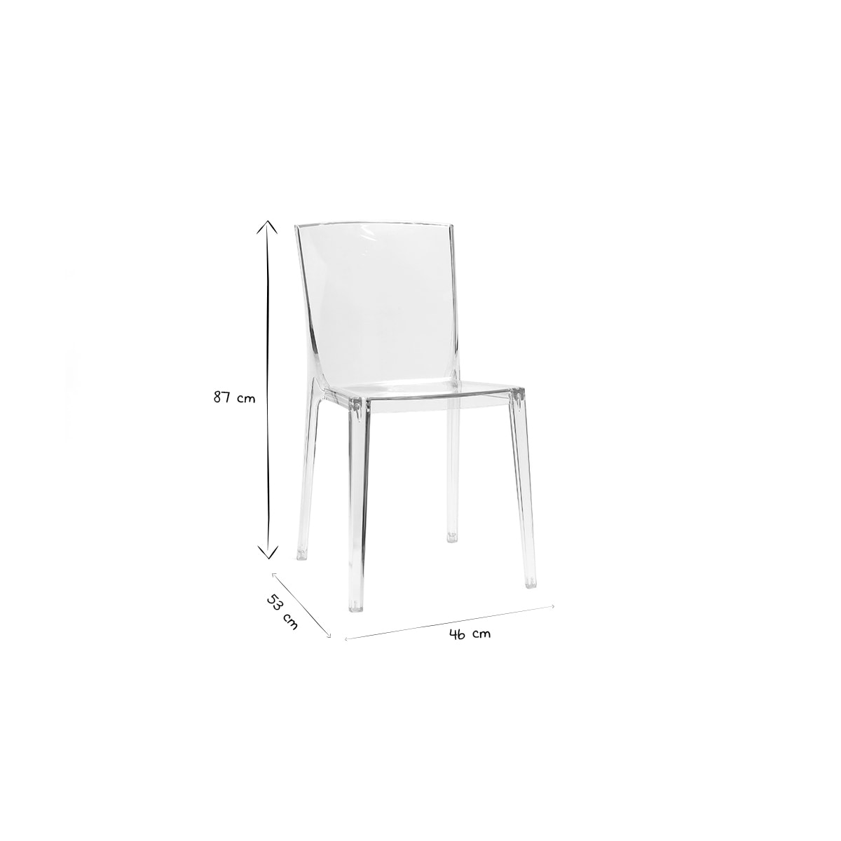 Chaises design transparentes empilables intérieur - extérieur (lot de 2) ISLAND