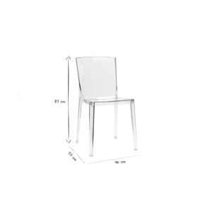 Chaises design transparentes empilables intérieur - extérieur (lot de 2) ISLAND