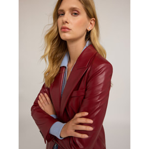 Motivi - Blazer monopetto in tessuto spalmato - Rosso