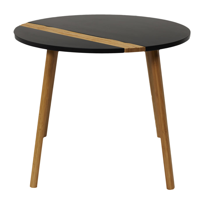 Table Gigogne Bicolore Relief Noir X2