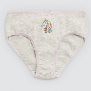Confezione da 2 mutandine in cotone per bambine con stampa di unicorni e stelle