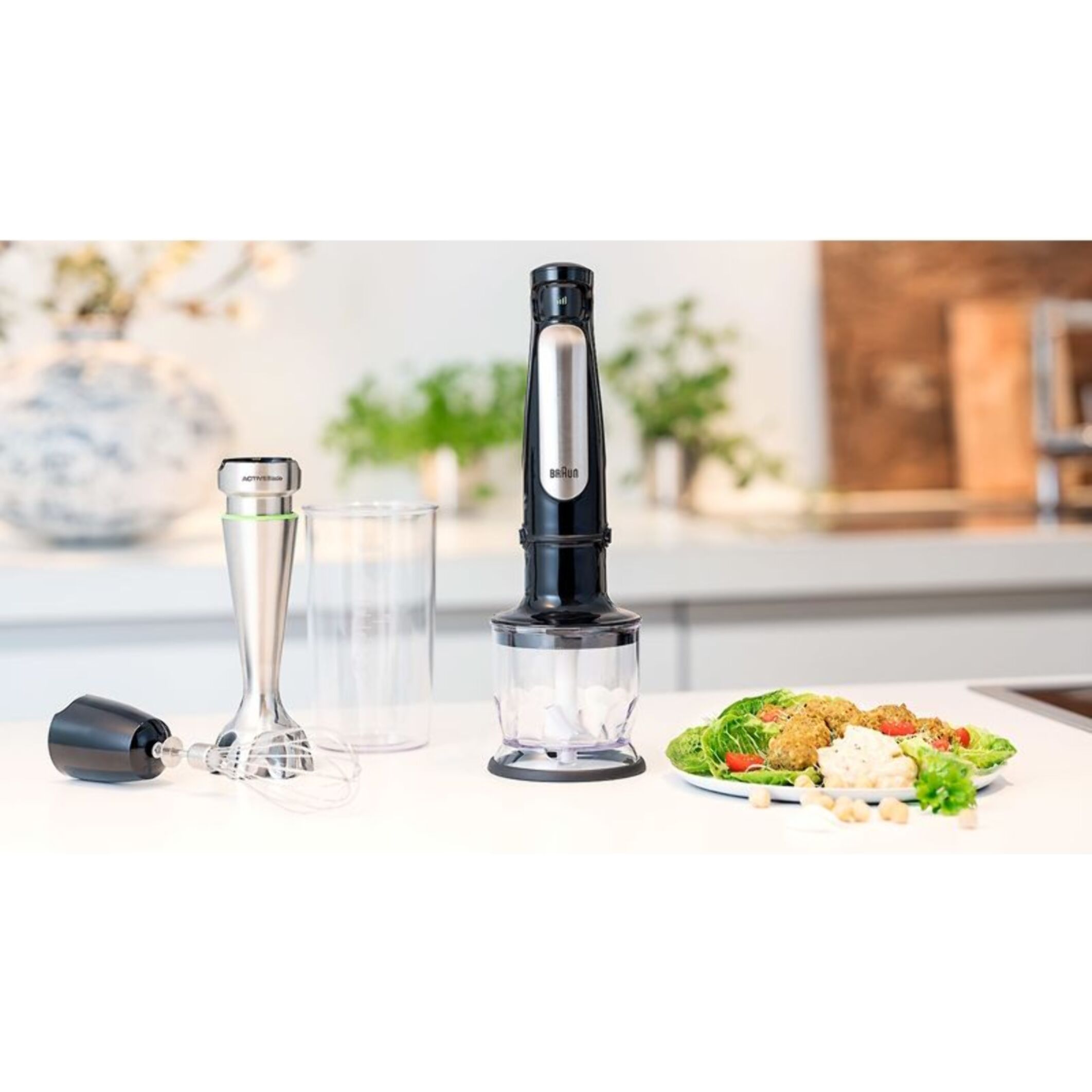Mixeur BRAUN MQ7026X MultiQuick 7 gris et noir 2 accessoires