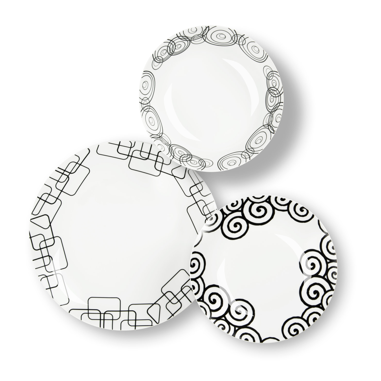 Service assiettes 12 pièces Excelsa – Magic Black, Porcelaine Multicolore