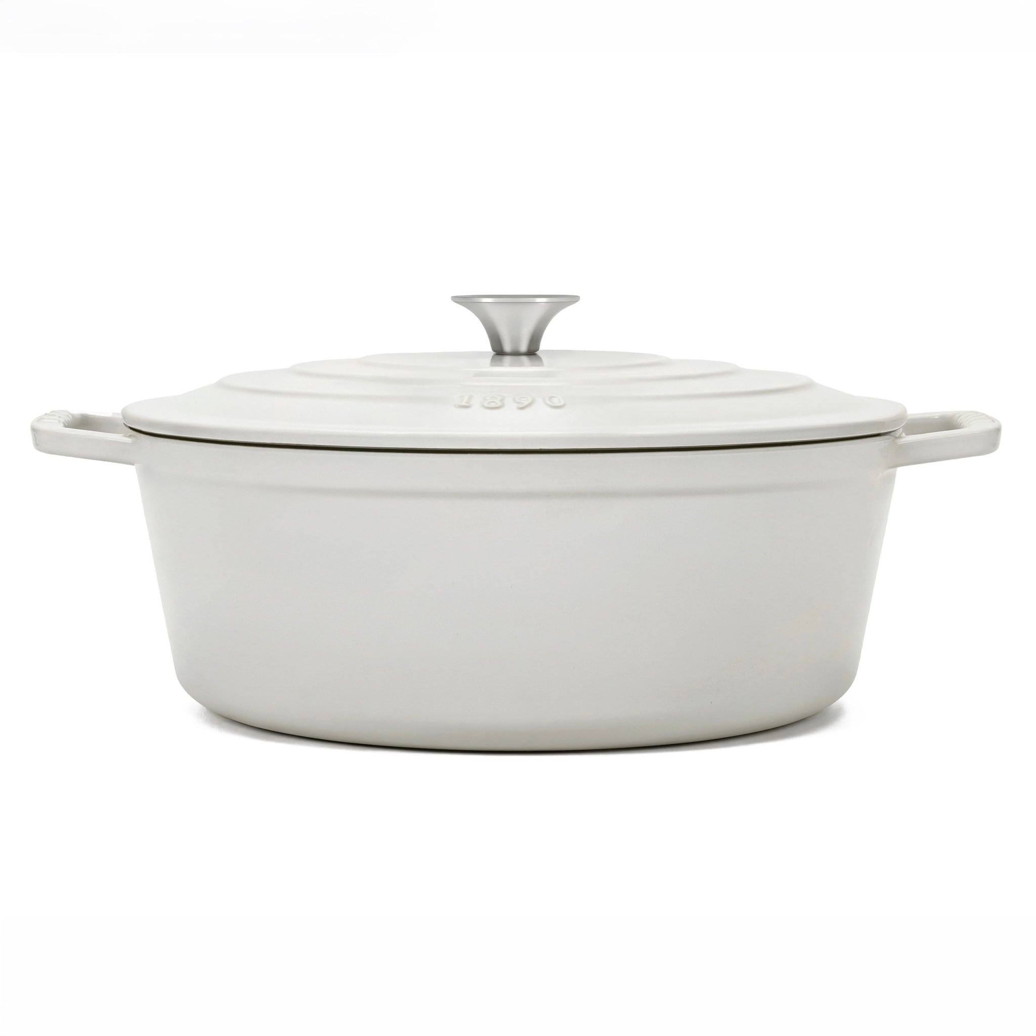 La Fonderie 1890 IENA36, Cacerola de hierro fundido, 36cm, capacidad 7,7L, beige, compatible con todos los fuegos, inducción, gas, parrilla, horno.