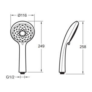 Pommeau de douche 3 jets Awaken organic + flexible anti torsion 175 cm métal chrome