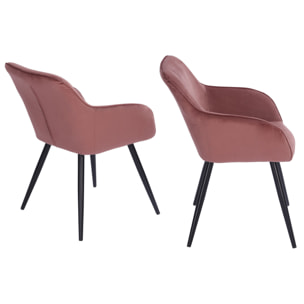 Chaise vintage GISELE velours rose