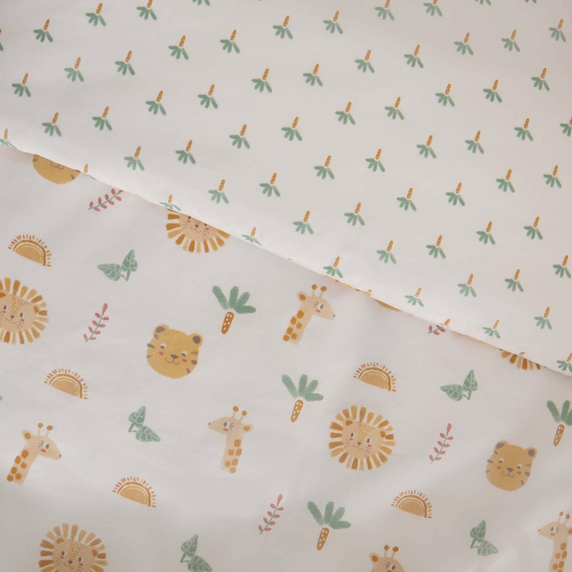 Funda nórdica algodón jungla Palmis color blanco