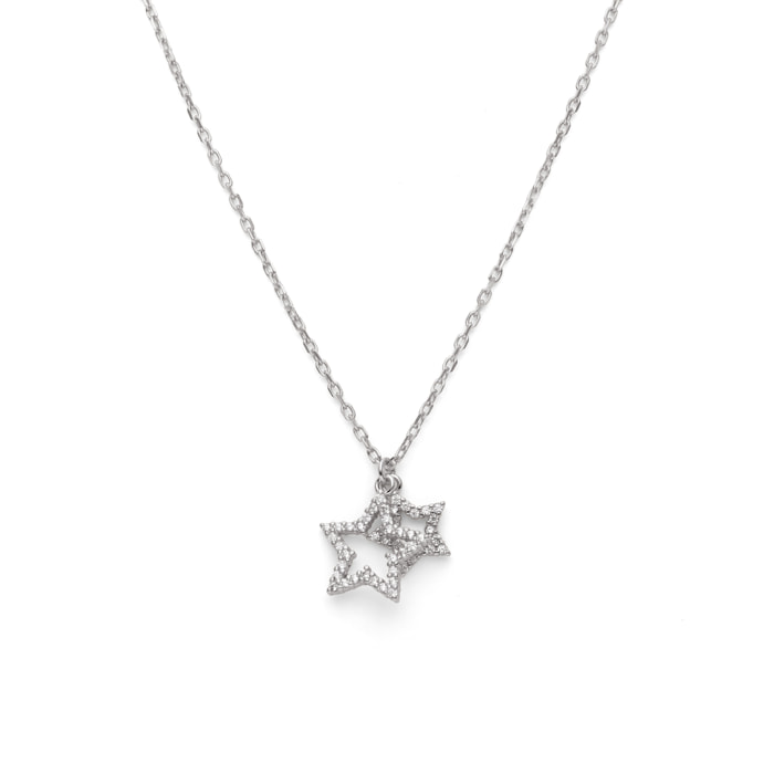 Collar Duo Stars Spark Plata