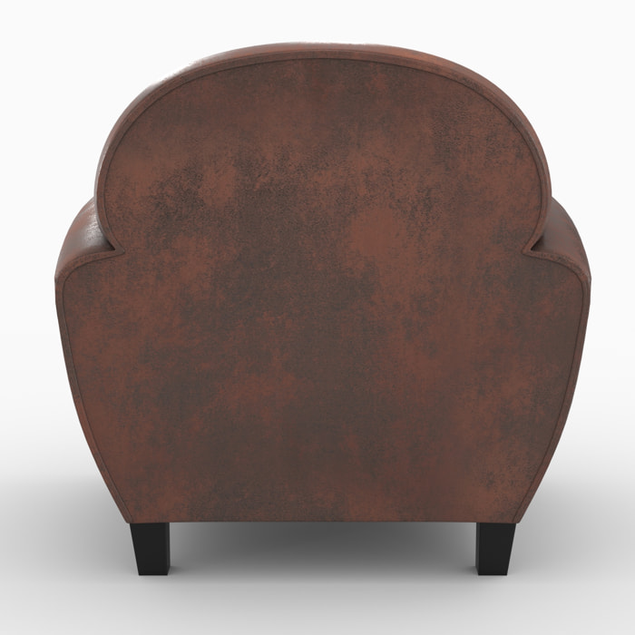 Ensemble canapé et fauteuil marron vieilli 4 places - Club