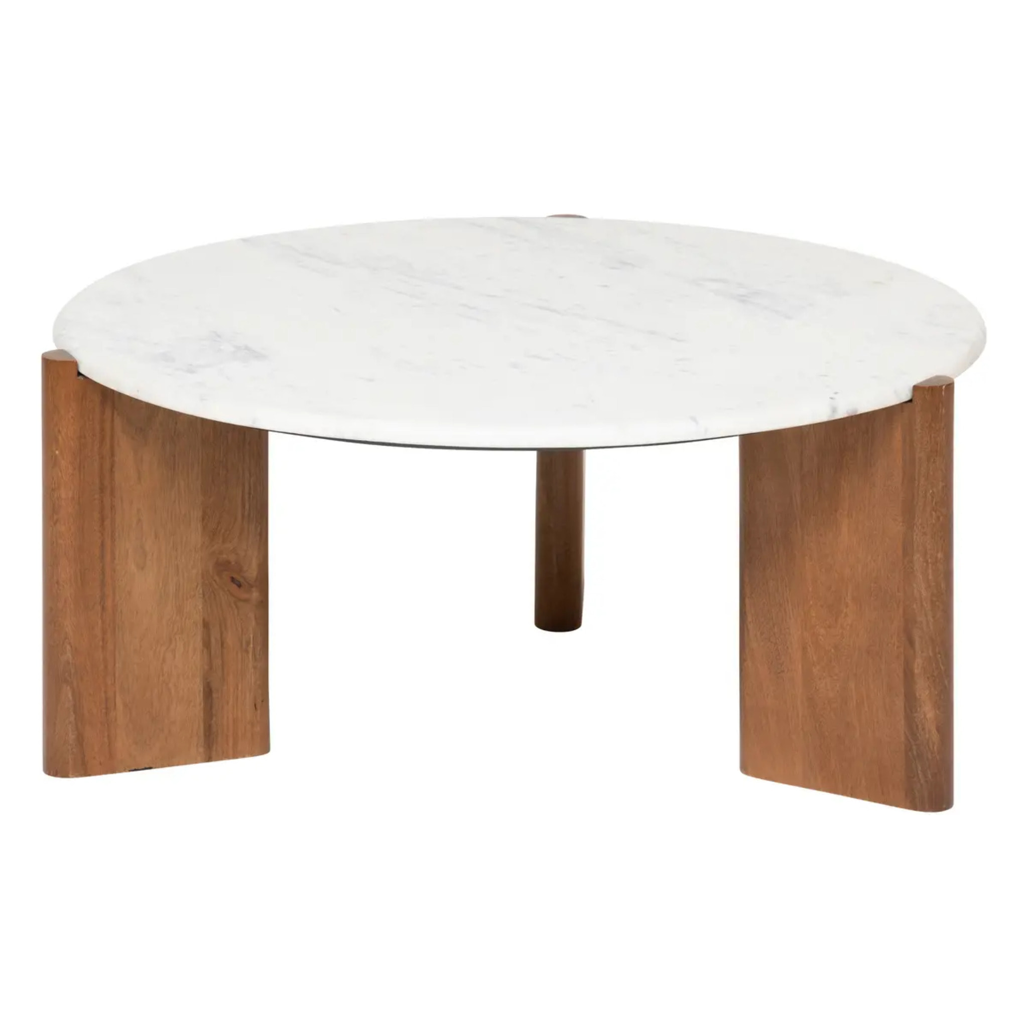 Table basse "Nanda" marbre blanc 91,5x91,5x41,5cm