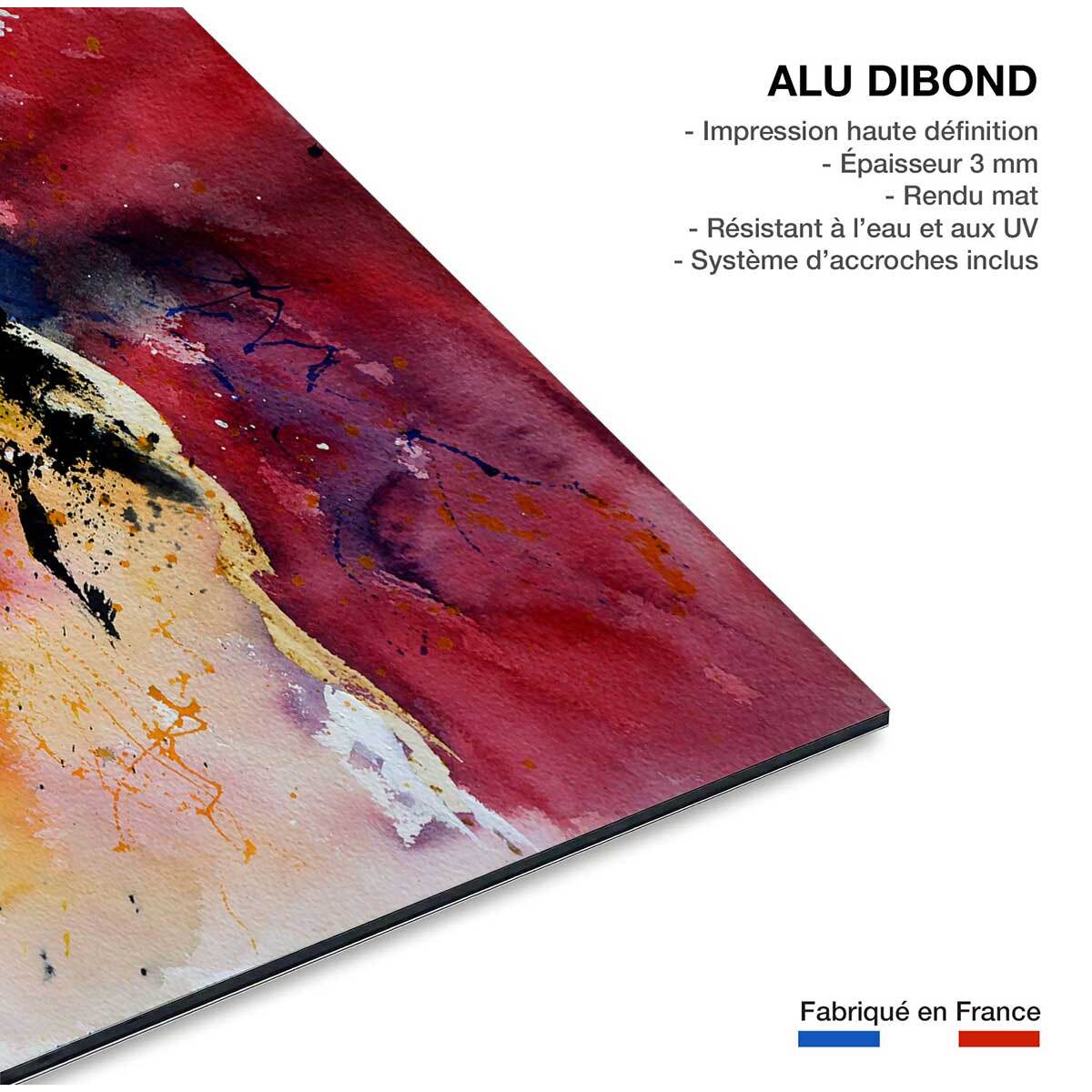 Tableau peint abstraite aquarelle Tableau alu Dibond