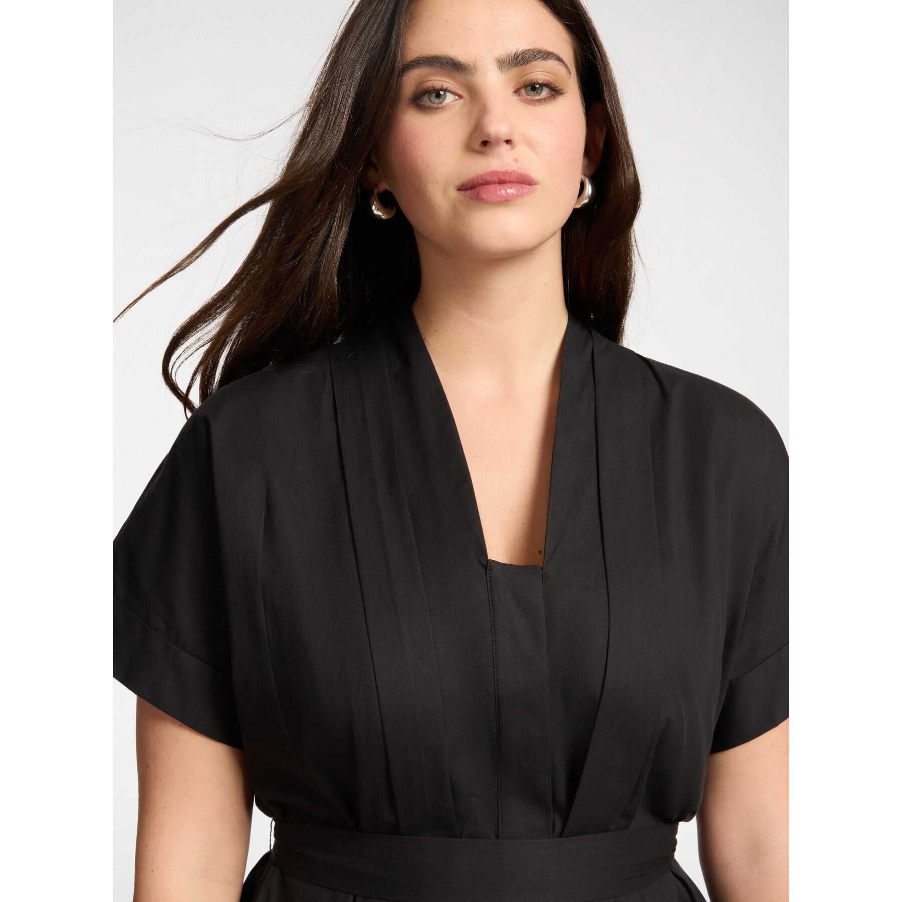 Elena Mirò - Vestido flare con cinturón - Negro