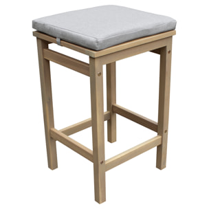 Mange debout ARUBA en acacia 4 places - coussins sable