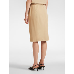 Elena Mirò - Falda recta de color liso - Beige