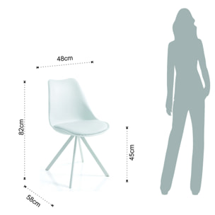 Tomasucci Lot de 4 Chaises kiki slim chair - BLANC