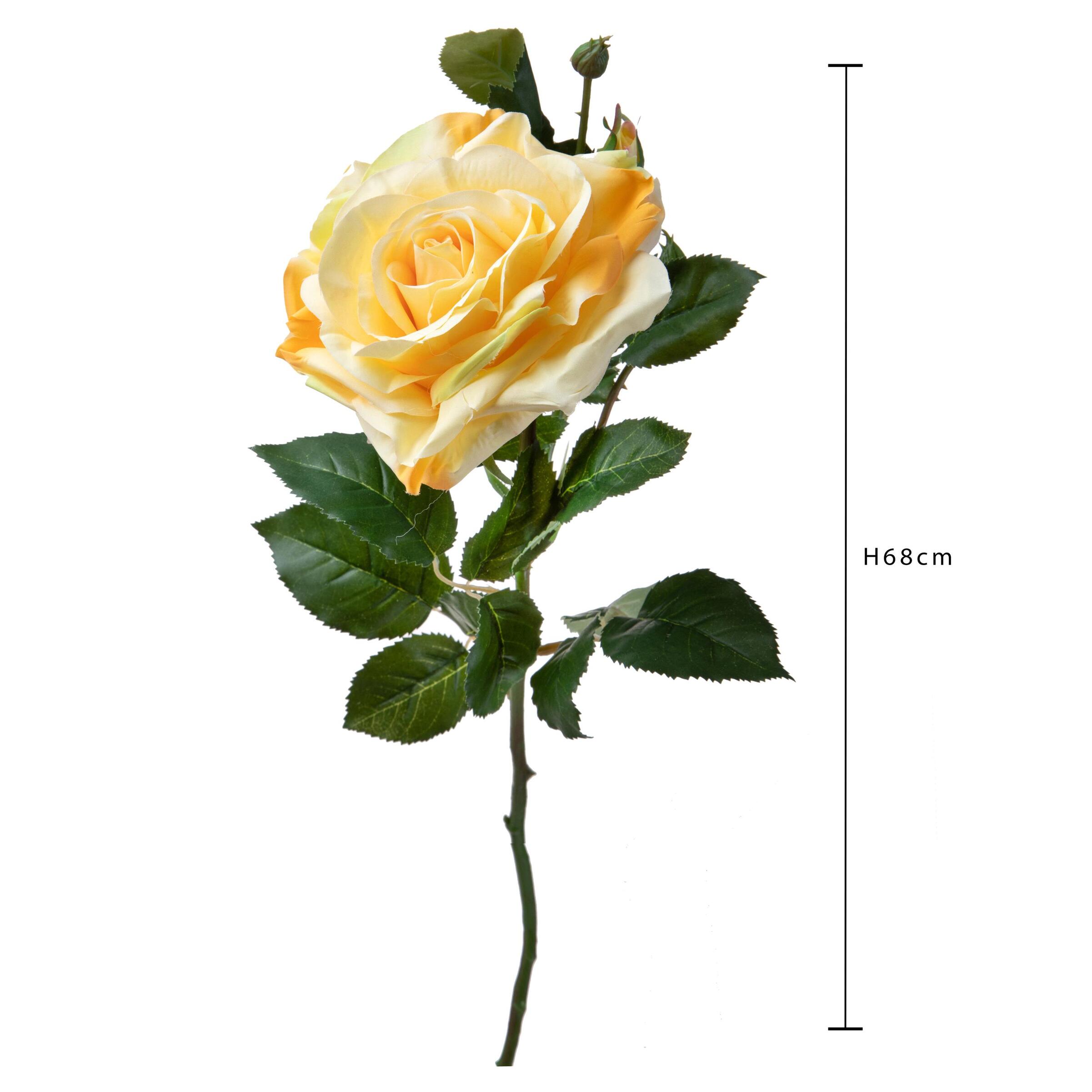 Rosa con boccio - Pezzi 2 - Colore:Giallo - Bianchi Dino