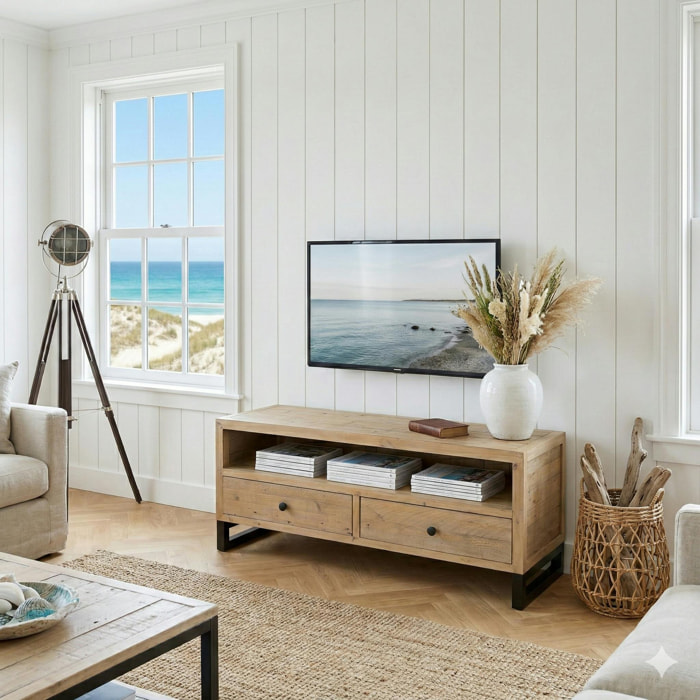 Meuble TV 120 cm bois recyclé AUCKLAND