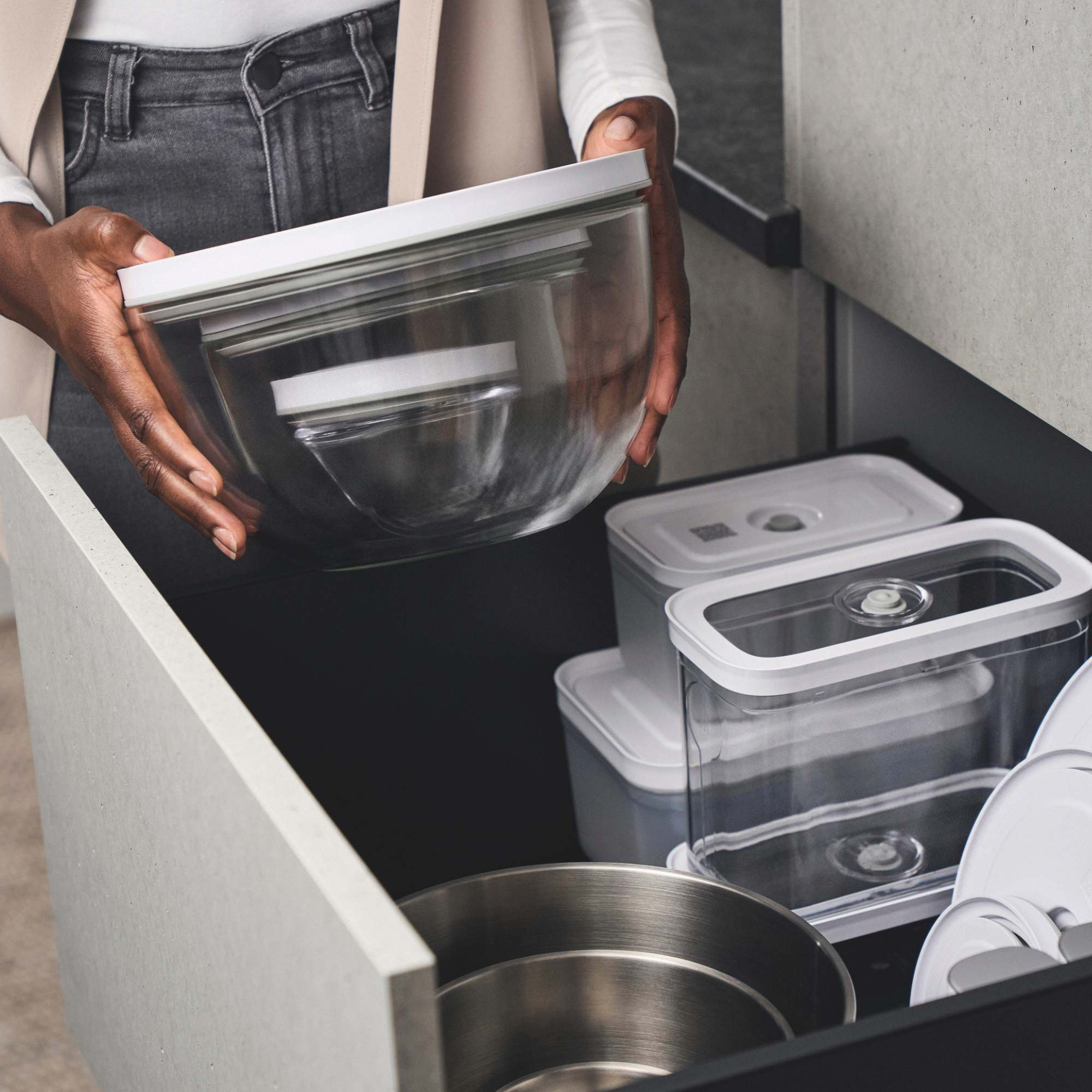 Bol sous vide M / 18 cm, Verre, Transparent