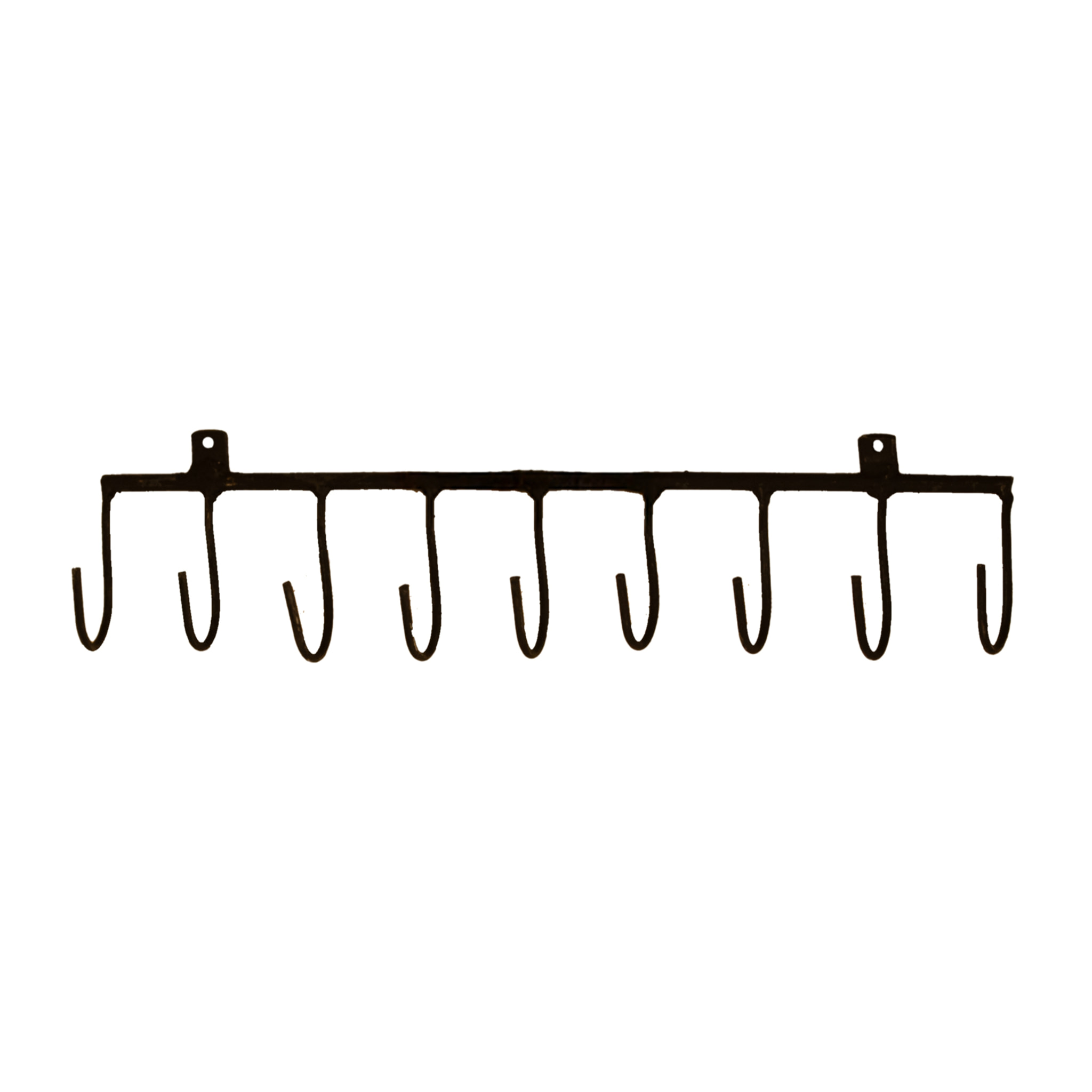 Portant avec patères en métal brut - Noir