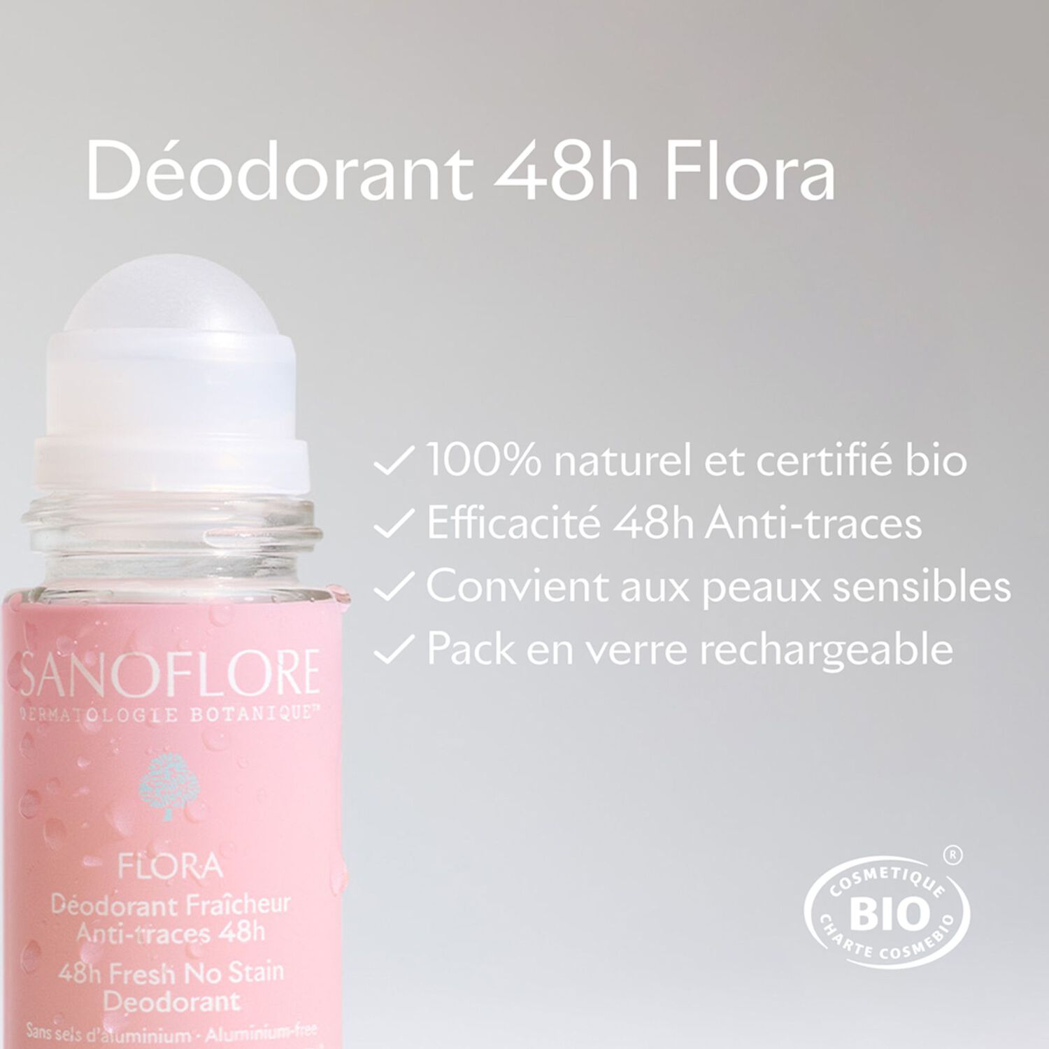 48H Flora - Déodorant Roll-On Bio 50 ml