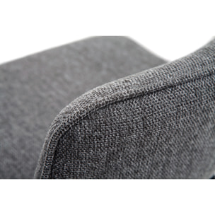 Tabourets de bar en tissu effet velours texturé gris et métal H65 (lot de 2) BOOST