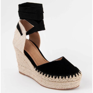 Alpargata De Cuña - Negro - Altura: 9 Cm