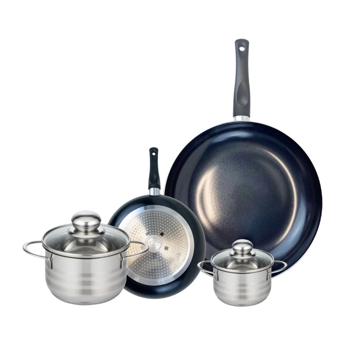Ensemble de 2 Poêles de cuisson 20 et 32 cm et 2 faitouts 12 et 16 cm Elo Prima Brillant
