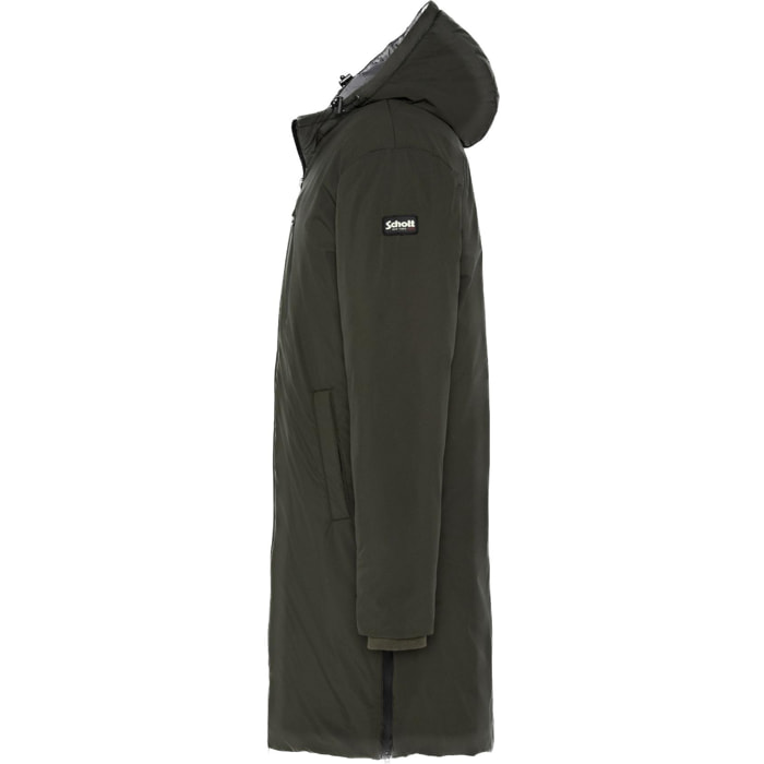 FARGO HOODED ZIPPED EXTRA LONG JACKET 100% POLYESTER Cachi