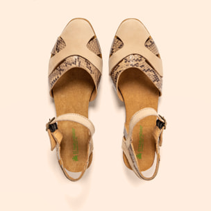 Sandalias N5207S NOBUCK-SNAKE BEIG/ STELLA color Beig