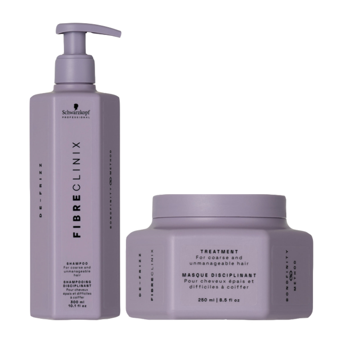 SCHWARZKOPF Kit Fibre Clinix De-Frizz Shampoo 300ml + Mask 250ml