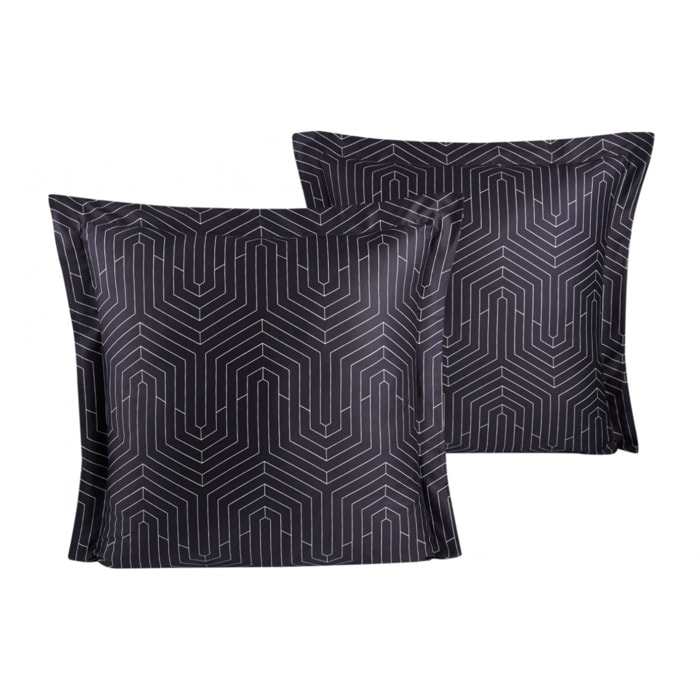 Lot de 2 Taies d'oreiller satin de coton imprimé
